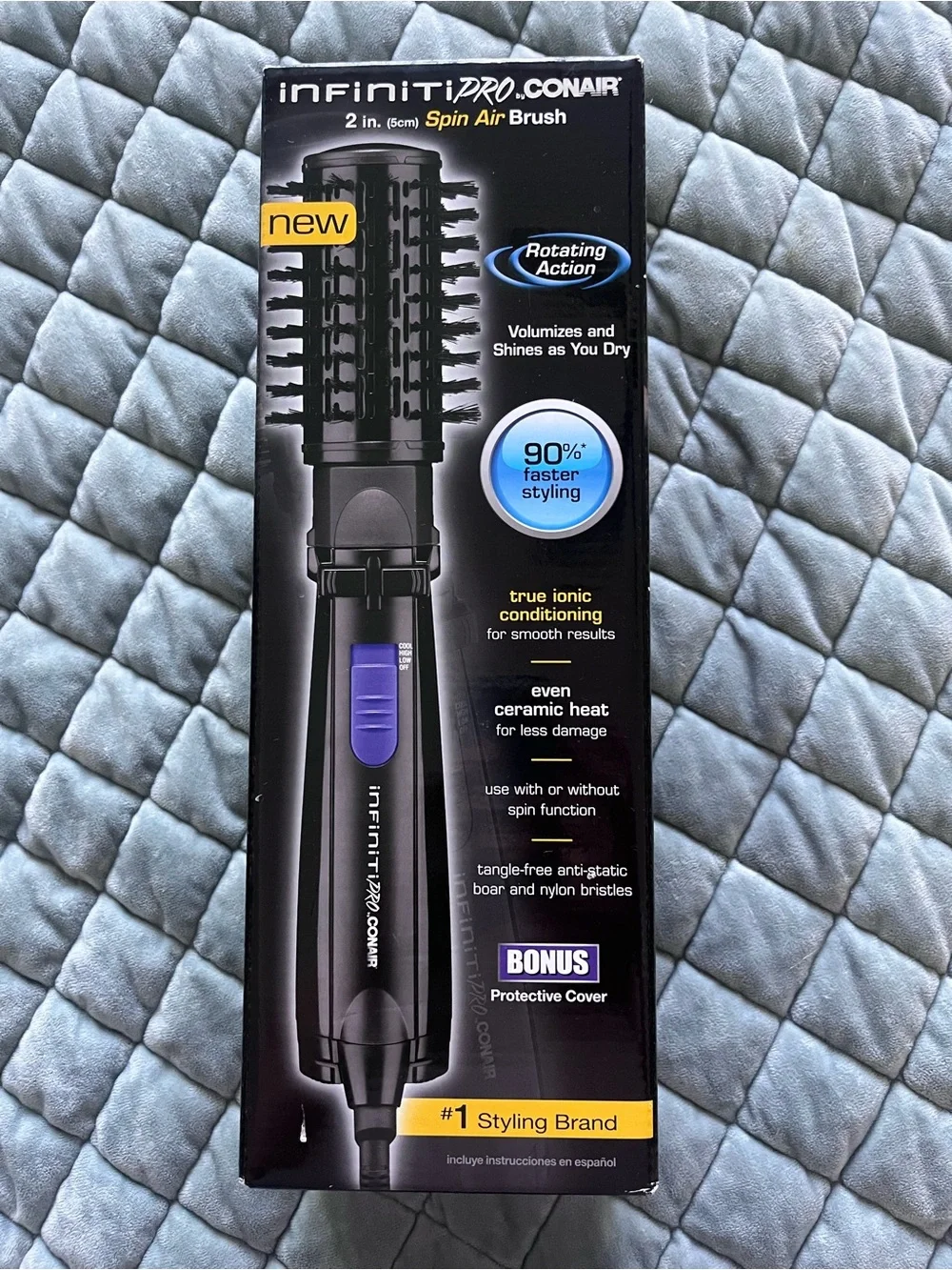 INFINITIPRO BY CONAIR Spin Air Rotating Styler/Hot Air Brush, 2-inch, Black